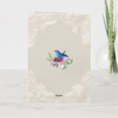 パーソナライズされた誕生日 ワインレッドとピンクのバラ カード (裏面)