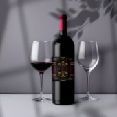 パーソナライズされた誕生日 ヴィンテージ ブラック ゴールド バーガンディ ワインラベル