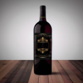 パーソナライズされた誕生日 ヴィンテージ ブラック ゴールド バーガンディ ワインラベル