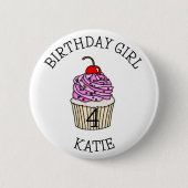 パーソナライズされた誕生日 |名前と年齢 缶バッジ (正面)