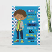 パーソナライズされた誕生日 – 多文化少年 カード (正面)