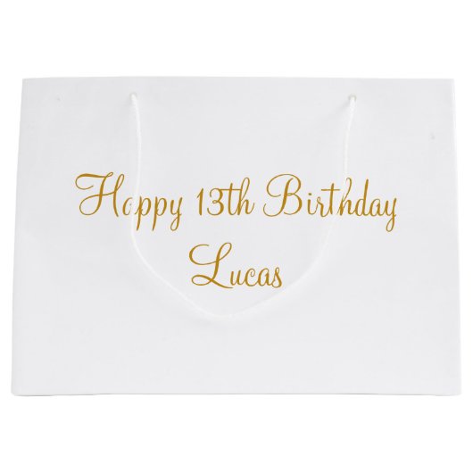 パーソナライズされた誕生日，特殊誕生日，パーソナライズ ラージペーパーバッグ (正面)