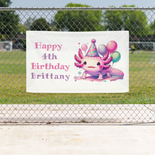 パーソナライズされた誕生日 | Anime Axolotl 横断幕 (インサイチュ)