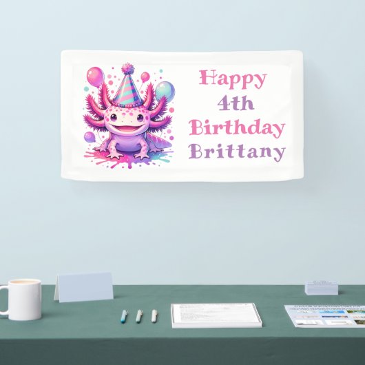 パーソナライズされた誕生日 | Anime Axolotl 横断幕 (トレードショー)