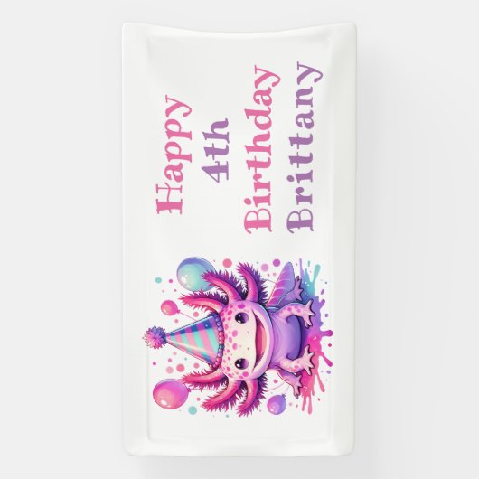 パーソナライズされた誕生日 | Anime Axolotl 横断幕 (縦)