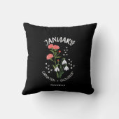パーソナライズされた誕生月花JANUARY クッション (裏面)