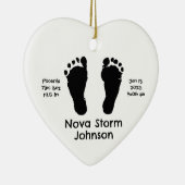 パーソナライズされた誕生発表カスタムクリスマス セラミックオーナメント (右)