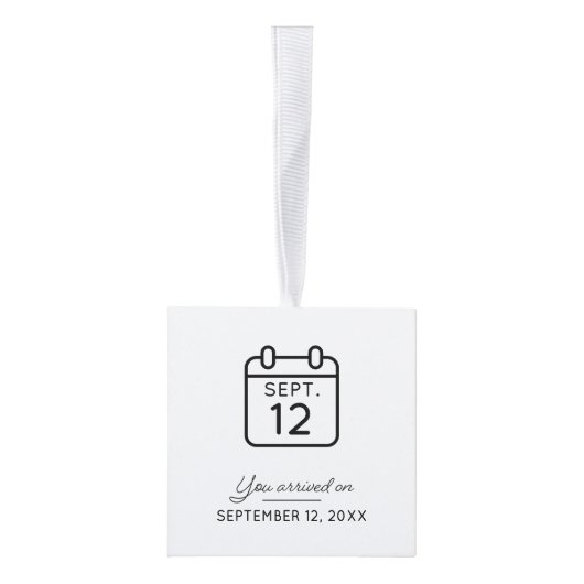 パーソナライズされた誕生統計オーナメント キューブオーナメント (右)