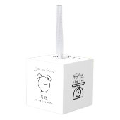 パーソナライズされた誕生統計オーナメント キューブオーナメント (裏面アングル)