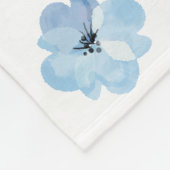 パーソナライズされた誕生統計ベビーエレファントブルーグレー フリースブランケット (角)