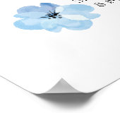 パーソナライズされた誕生統計ベビーエレファントブルーグレー ポスター (角)