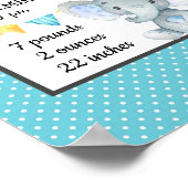 パーソナライズされた誕生統計マイルストーン男の赤ちゃん ポスター (角)