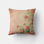 パーソナライズされた誕生統計ヴィンテージフローラ クッション (裏面)