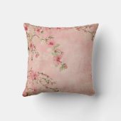 パーソナライズされた誕生統計ヴィンテージフローラ クッション (裏面)