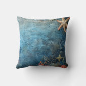 パーソナライズされた誕生統計ヴィンテージ海 クッション (裏面)