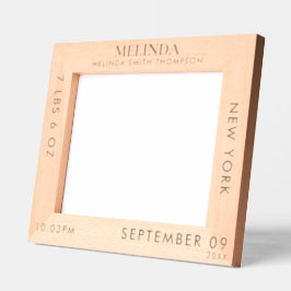 パーソナライズされた誕生統計誕生情報の写真 レーザー彫刻フレーム