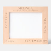 パーソナライズされた誕生統計誕生情報の写真 レーザー彫刻フレーム (正面)