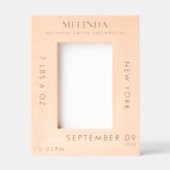 パーソナライズされた誕生統計誕生情報の写真 レーザー彫刻フレーム (正面)