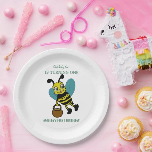 パーソナライズされた誕生1年目のパーティー ペーパープレート (パーティー)