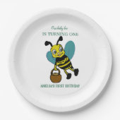 パーソナライズされた誕生1年目のパーティー ペーパープレート (正面)