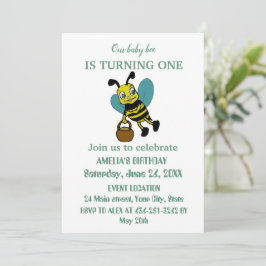 パーソナライズされた誕生1年目のパーティー 招待状