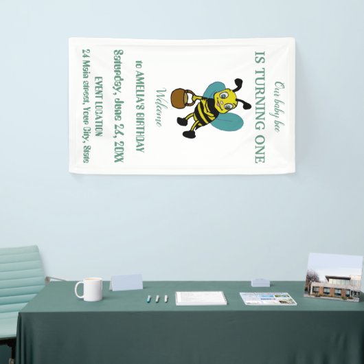 パーソナライズされた誕生1年目のパーティー 横断幕 (トレードショー)