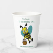 パーソナライズされた誕生1年目のパーティー 紙コップ (裏面)