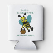 パーソナライズされた誕生1年目のパーティー 缶クーラー (裏面)