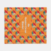 パーソナライズされた読の角本オレンジ フリースブランケット (正面(横))