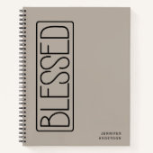 パーソナライズされた賛美シンプル感謝ジャーナル ノートブック (正面)