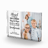 パーソナライズされた賛美祖父母の詩モダン フォトブロック (右)