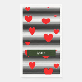 パーソナライズされた赤いハートストライプ