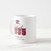 パーソナライズされた赤い卒業マグ コーヒーマグカップ (正面左)