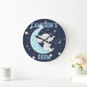 パーソナライズされた赤ちゃん象フィッシング ４つ星 時計 (ホーム)