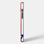 パーソナライズされた赤と白ストライプ Case-Mate iPhoneケース (裏面 / 左)