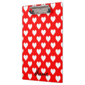 パーソナライズされた赤と白ハート クリップボード (左)