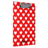 パーソナライズされた赤と白ハート クリップボード (右)