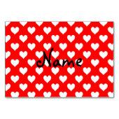 パーソナライズされた赤と白ハート テーブルナンバー (裏面)