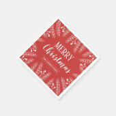 パーソナライズされた赤と白楽しい紅葉 スタンダードカクテルナプキン (角)