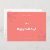 -パーソナライズされた赤アイコミニマルン誕生日 ポストカード (正面/裏面)