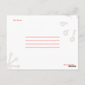 -パーソナライズされた赤アイコミニマルン誕生日 ポストカード (裏面)