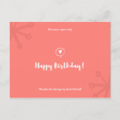 -パーソナライズされた赤アイコミニマルン誕生日 ポストカード (正面)