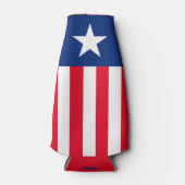 パーソナライズされた赤白青スストライプのターズ ボトルクーラー (正面)