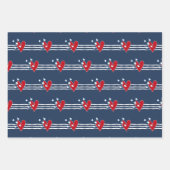 パーソナライズされた赤白青誕生日 ラッピングペーパーシート (正面2)