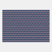 パーソナライズされた赤白青誕生日 ラッピングペーパーシート (正面)