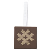 パーソナライズされた赤褐色 キューブオーナメント (正面)