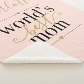 パーソナライズされた赤面ピンクと金ゴールドの世界のマ最高のーム シェルパブランケット (3/4)