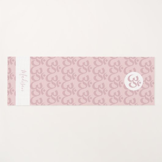 パーソナライズされた赤面ピンクオーム ヨガマット (正面(横))