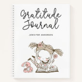 パーソナライズされた赤面ピンクガーリー感謝ジャーナル ノートブック (正面)