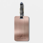 パーソナライズされた赤面ピンクスクリプト ラゲッジタグ (裏面縦)
